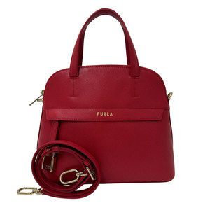 Furla Women's Handbag/Shoulder Bag, 2-Way Leather, Red, Compact, Crossbody